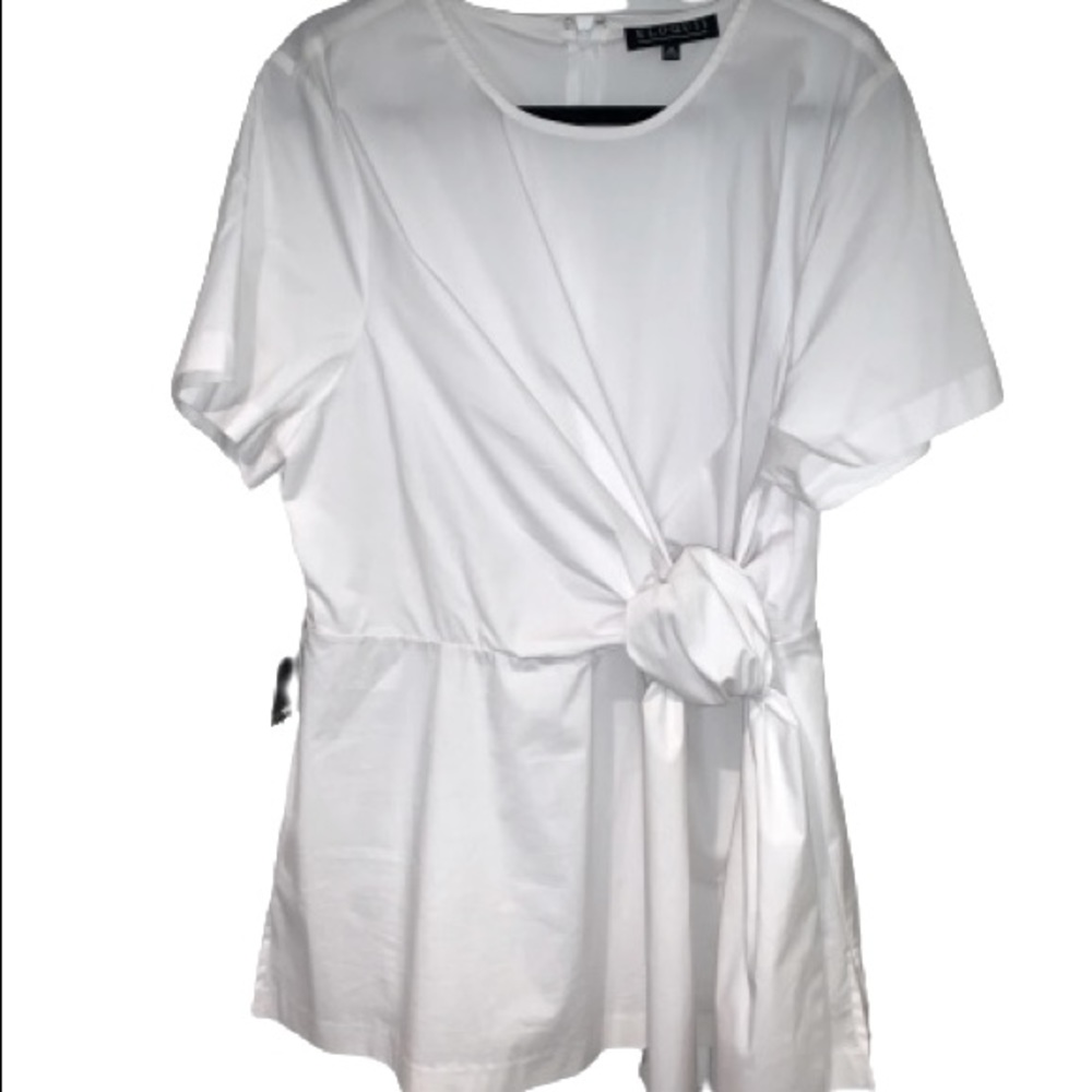 NWT Eloquii Crisp White Shirt with Bow Size 20